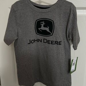 NEW John Deere Gray Short Sleeve Trademark Logo T-Shirt Boys Size 5 NWT fan gift